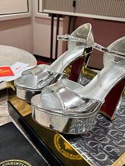 Chrisitian Louboutin Sandaloo - 130 mm Sandals Silver Patent calf leather - 6
