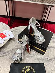 Chrisitian Louboutin Sandaloo - 130 mm Sandals Silver Patent calf leather - 5