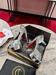 Chrisitian Louboutin Sandaloo - 130 mm Sandals Silver Patent calf leather - 2
