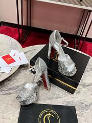 	 Chrisitian Louboutin Sandaloo 130 mm Sandals Silver Sequins - 5