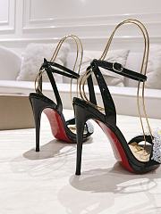 CHRISTIAN LOUBOUTIN CRYSTAL QUEEN 120 BLACK PATENT LEATHER - 2