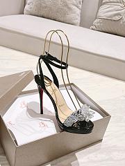 CHRISTIAN LOUBOUTIN CRYSTAL QUEEN 120 BLACK PATENT LEATHER - 3