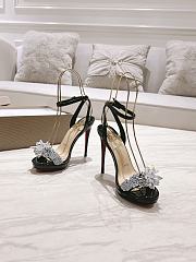 CHRISTIAN LOUBOUTIN CRYSTAL QUEEN 120 BLACK PATENT LEATHER - 4