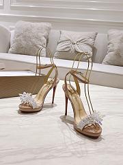 	 CHRISTIAN LOUBOUTIN CRYSTAL QUEEN 120 NUDE PATENT LEATHER - 3