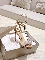 	 CHRISTIAN LOUBOUTIN CRYSTAL QUEEN 120 NUDE PATENT LEATHER - 2