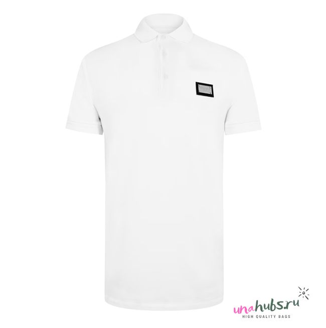 DOLCE AND GABBANA Men'S Plain Piqué Cotton Polo Shirt - 1