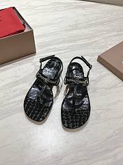 Christian Louboutin T-Strap Sandals in black crocodile  - 2