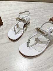 	 Christian Louboutin T-Strap Sandals in white leather - 5