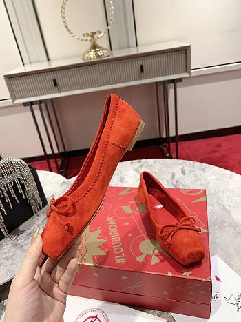 Christian Louboutin Ballerina Flats Suede Red