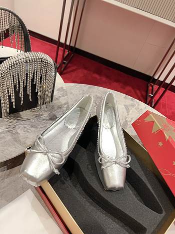 Christian Louboutin Ballerina Flats Silver Leather