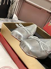 Christian Louboutin Ballerina Flats Silver Leather - 4