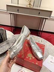 Christian Louboutin Ballerina Flats Silver Leather - 3