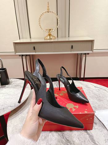 Christian Louboutin Hot Chick Leather Red Sole Slingback Pumps 11cm