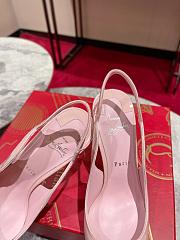 Christian Louboutin Hot Chick Pink Patent Leather Red Sole Slingback Pumps 11cm - 6
