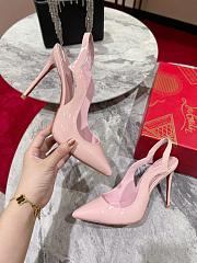 Christian Louboutin Hot Chick Pink Patent Leather Red Sole Slingback Pumps 11cm - 4