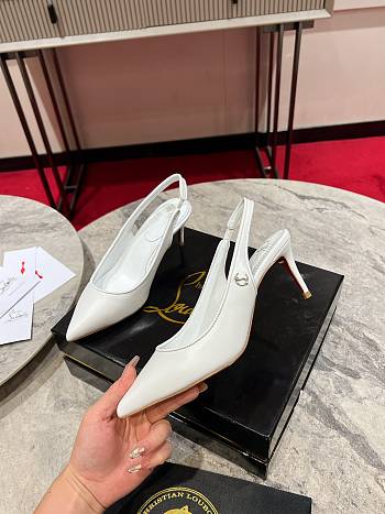 	 Christian Louboutin Sporty Kate Sling White 85mm