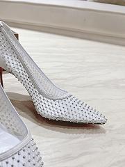 	 Christian Louboutin Apostropha Mesh Strass 80 White Mesh - 5