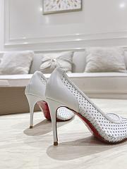 	 Christian Louboutin Apostropha Mesh Strass 80 White Mesh - 4