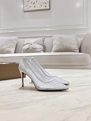 	 Christian Louboutin Apostropha Mesh Strass 80 White Mesh - 2