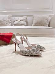Christian Louboutin Queenissima Embellished Red Sole Slingback Pumps - 1
