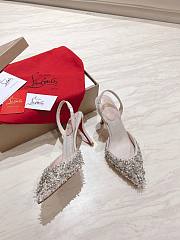 Christian Louboutin Queenissima Embellished Red Sole Slingback Pumps - 5