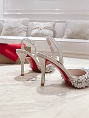 Christian Louboutin Queenissima Embellished Red Sole Slingback Pumps - 4