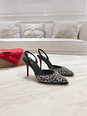	 Christian Louboutin Queenissima Embellished Red Sole Slingback Pumps In Black - 1