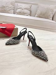 	 Christian Louboutin Queenissima Embellished Red Sole Slingback Pumps In Black - 5