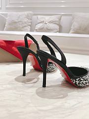 	 Christian Louboutin Queenissima Embellished Red Sole Slingback Pumps In Black - 4