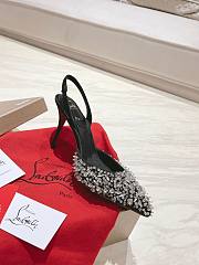 	 Christian Louboutin Queenissima Embellished Red Sole Slingback Pumps In Black - 2
