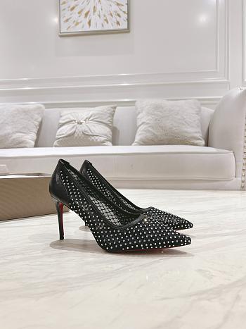 Christian Louboutin Apostropha Mesh Strass 80 Black Mesh