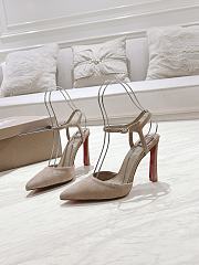 	 Christian Louboutin Condora Riviera Nude Suede 100 Pumps - 4