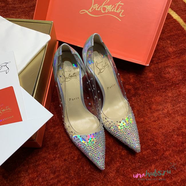 Christian Louboutin Degrastrass 100 PVC and leather pumps in multicoloured - 1