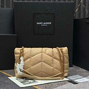 YSL Puffer Small leather shoulder bag in beige  - 29x17x11cm - 4