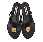 Jil Sander Black Gold Ball Thong Sandals - 1