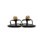 Jil Sander Black Gold Ball Thong Sandals - 3