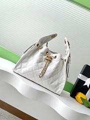 Chanel Drawstring Bag Caviar Leather In White - 30x26x14cm - 1