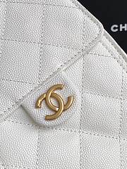 Chanel Drawstring Bag Caviar Leather In White - 30x26x14cm - 5