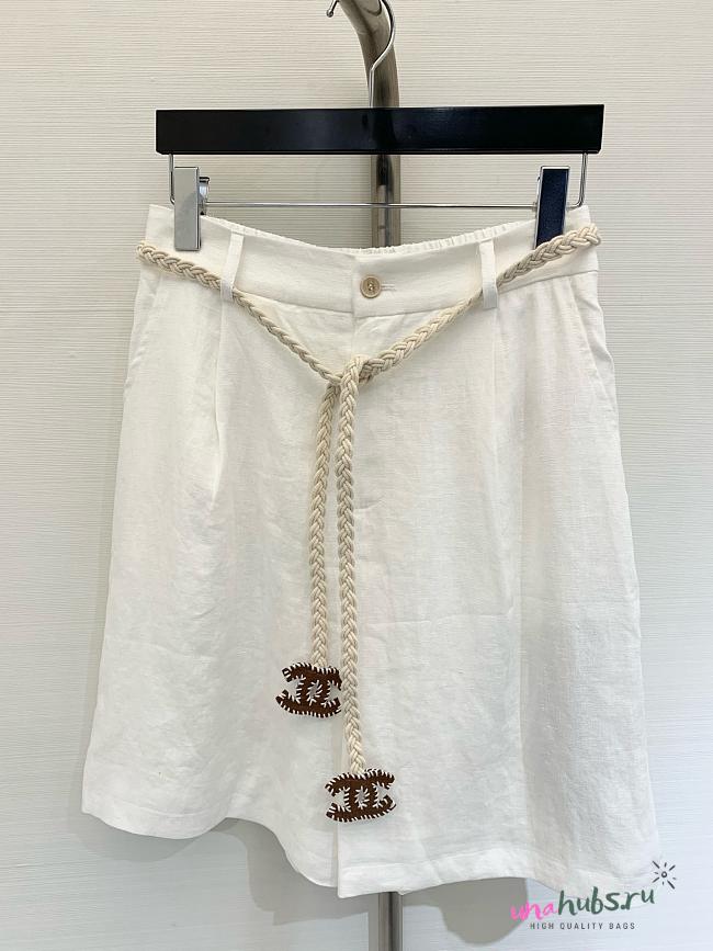 Chanel Linen White Skirt  - 1