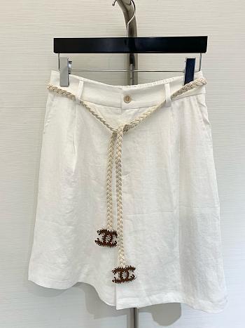 Chanel Linen White Skirt 