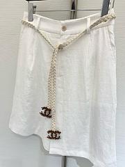 Chanel Linen White Skirt  - 2