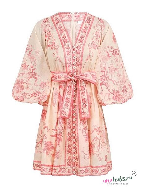 ZIMMERMANN Lucky belted printed linen mini dress - 1