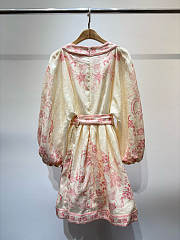 ZIMMERMANN Lucky belted printed linen mini dress - 6