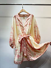 ZIMMERMANN Lucky belted printed linen mini dress - 2