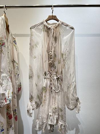 Zimmermann Natura Flutter Playsuit With Garden Print All-Over In Viscose 