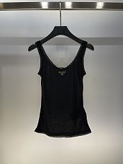 Prada Cotton Ribbed Tank Top in Black - 1