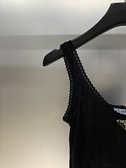 Prada Cotton Ribbed Tank Top in Black - 4