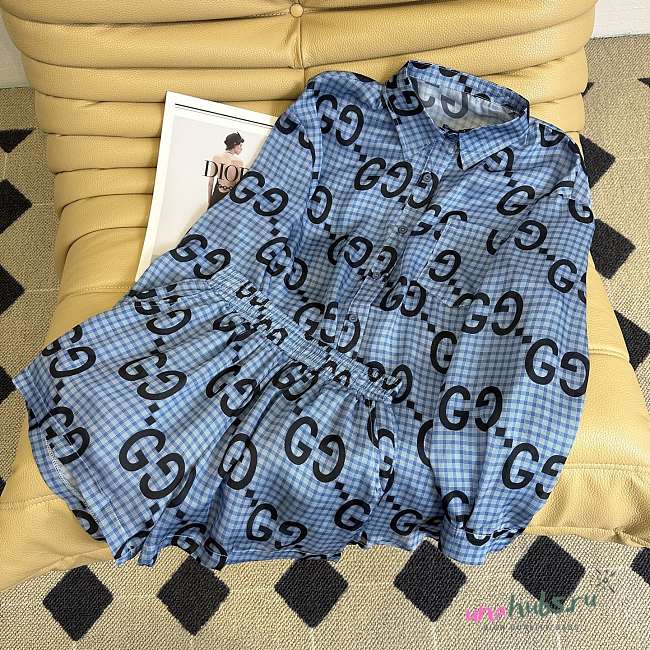 GUCCI Checked Logo-Jacquard Wool Set - 1