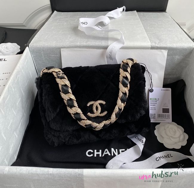 Chanel Fur Leather Flap Bag - 1.5*21.5*6.5cm - 1