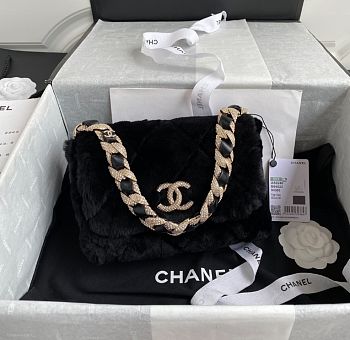 Chanel Fur Leather Flap Bag - 1.5*21.5*6.5cm